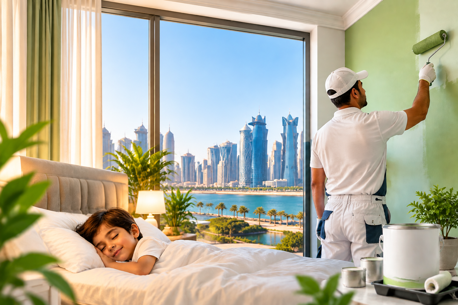Allergy & Sleep-Friendly Painting & Decoration Service in Qatar,